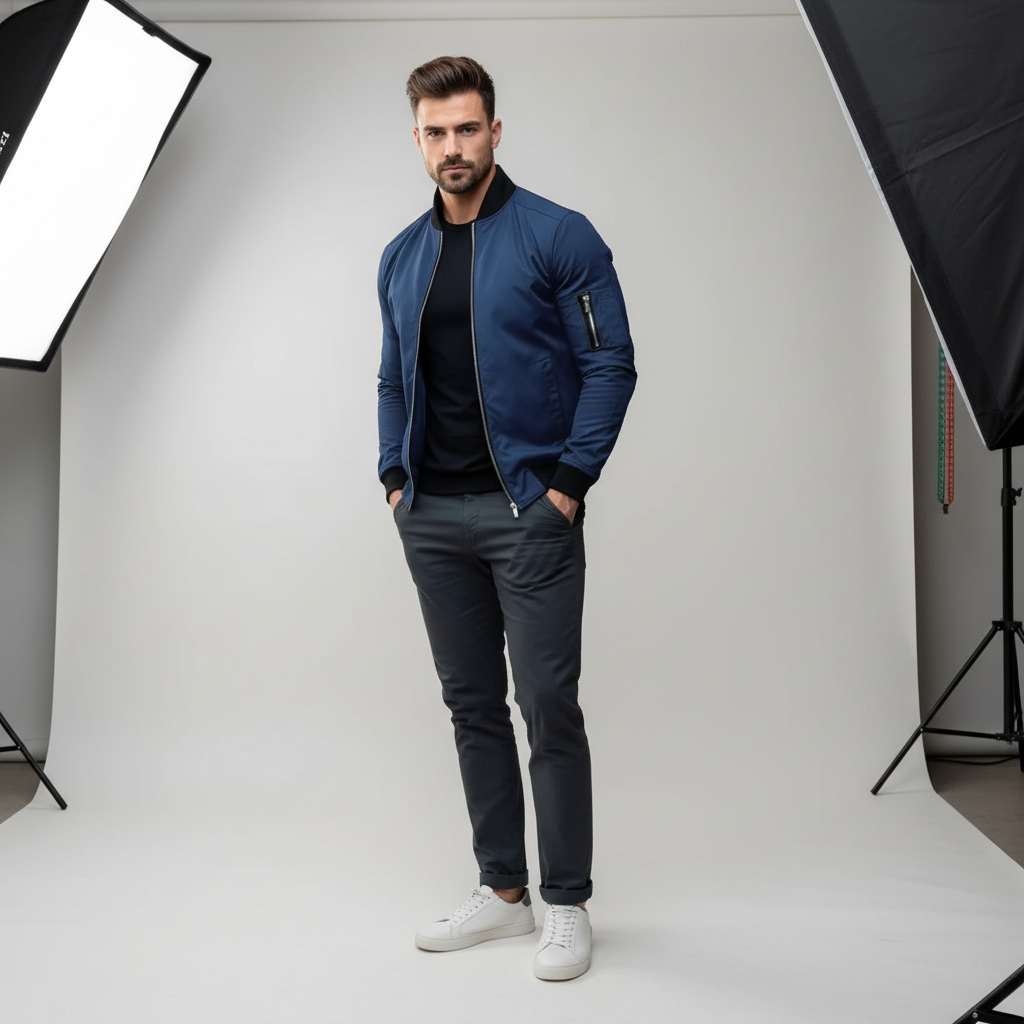 Klassisk Bomberjakke | Lynlåslomme Detalje | All Season