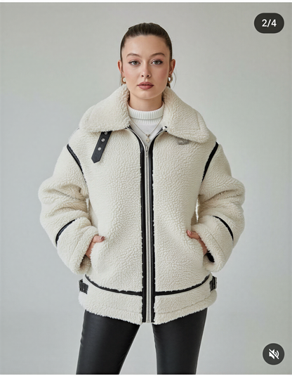 Afslappet Fleece Jakke | Varm Sherpa | Vinter Stil