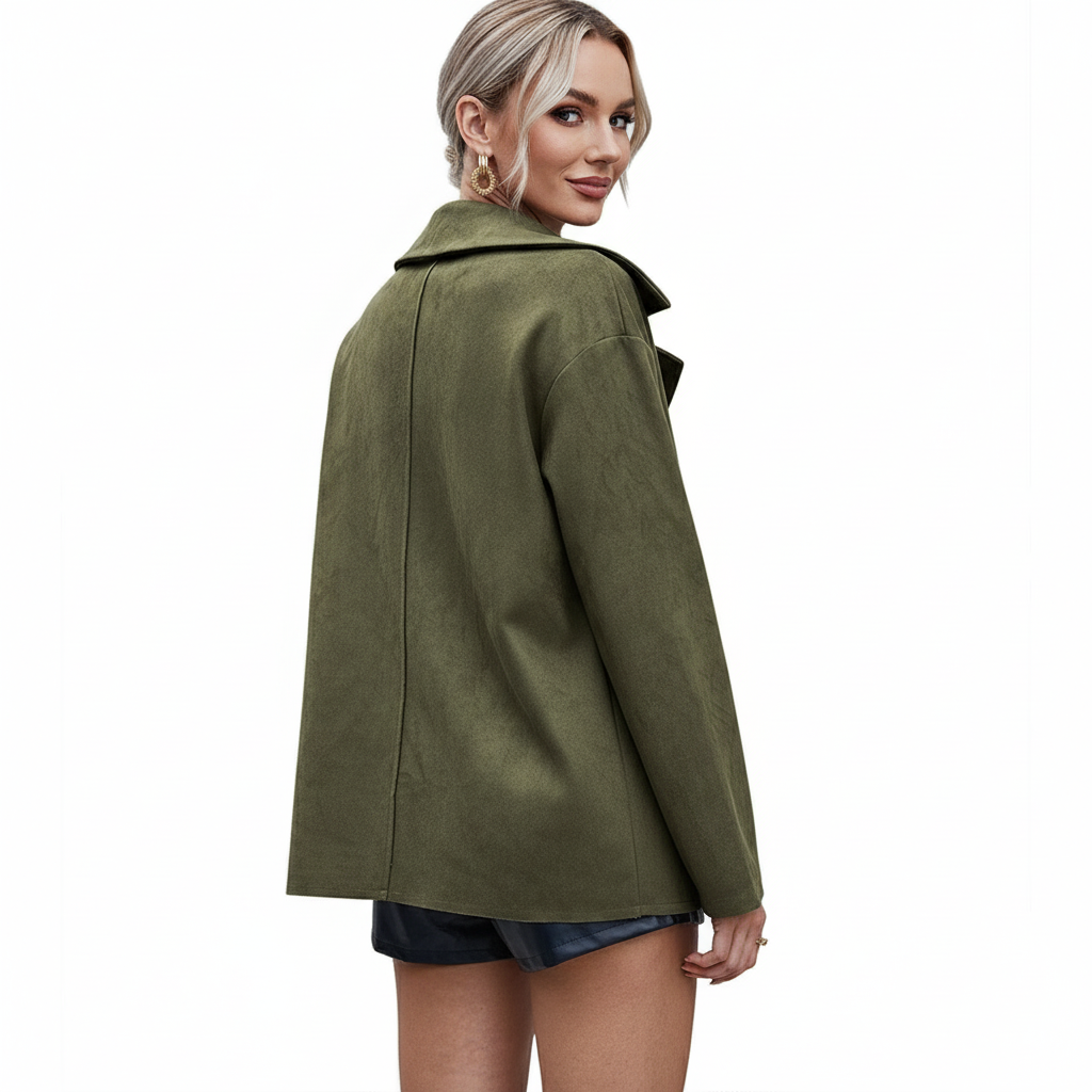 Afslappet Suede-jakke | Klassisk skjortekrave | Hverdag