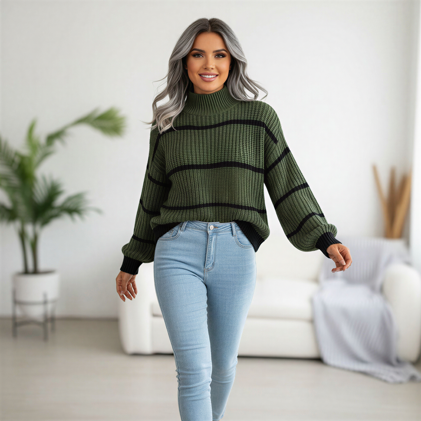 Afslappet striktrøje | Stribet design | Hverdagskomfort