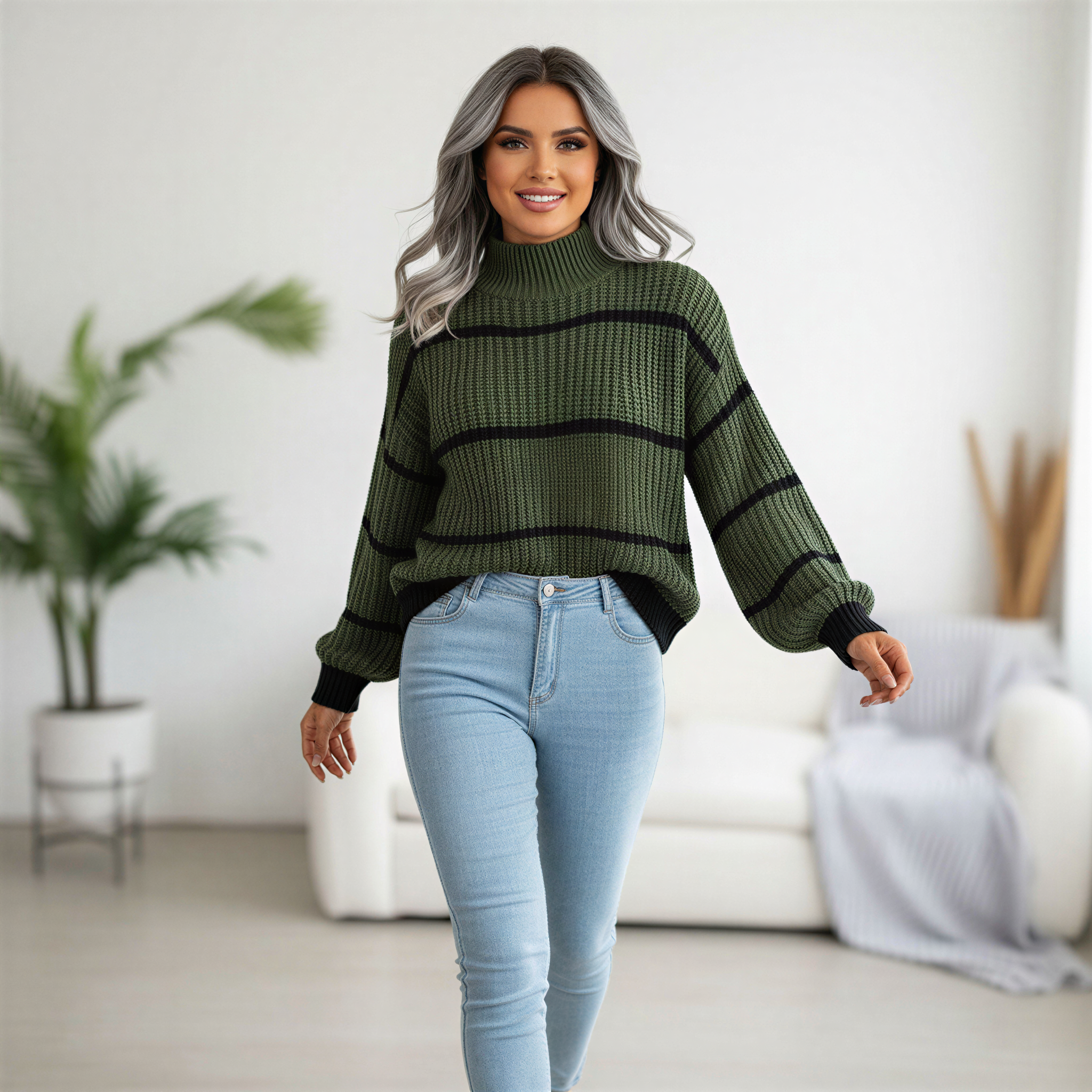 Afslappet striktrøje | Stribet design | Hverdagskomfort