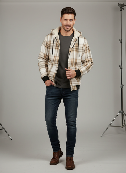 Casual Hættejakke | Varm Sherpa-foret | Vinter