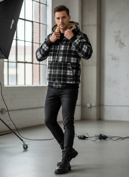 Casual Hættejakke | Varm Sherpa-foret | Vinter