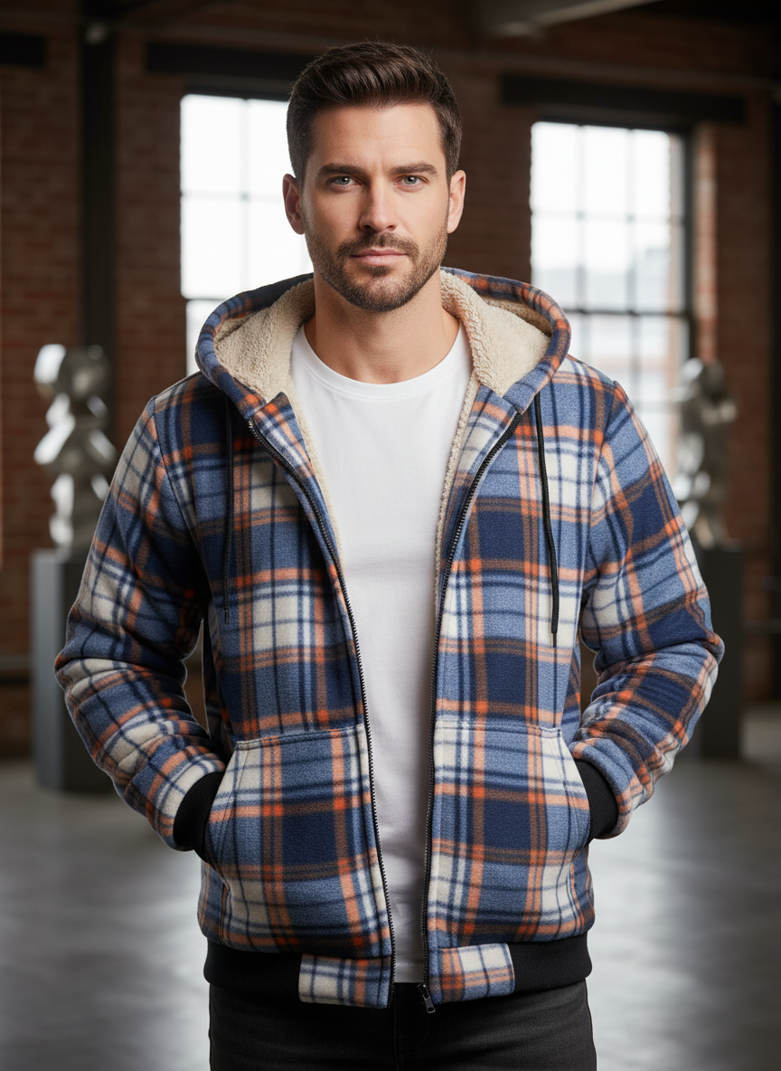 Casual Hættejakke | Varm Sherpa-foret | Vinter