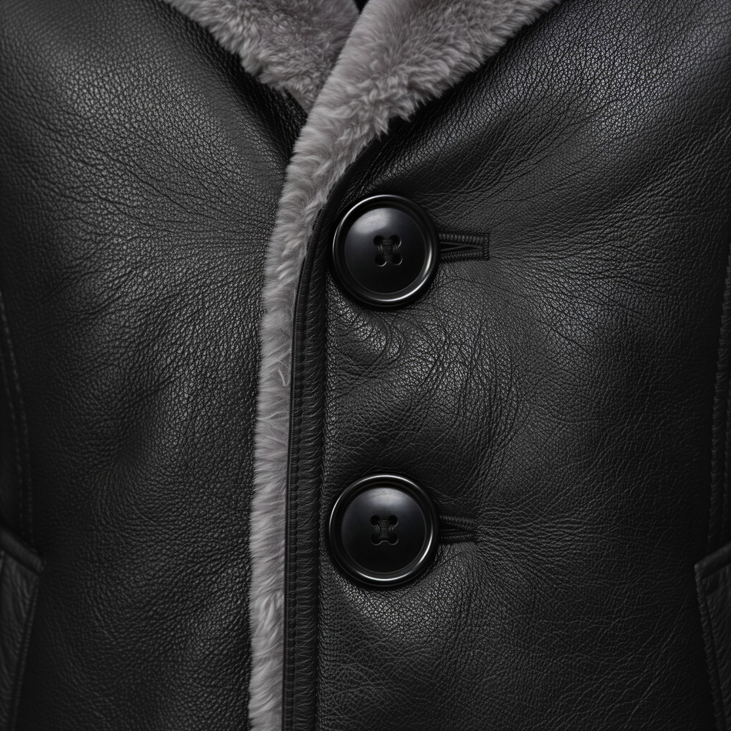 Klassisk Herre Trenchcoat | Imiteret Læder med Pels | Vintermode