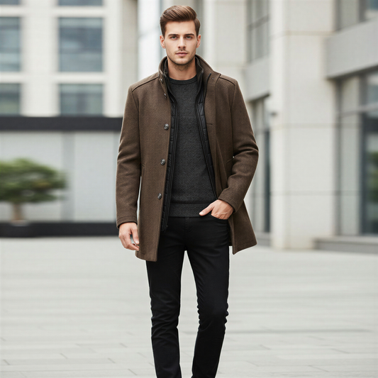 Klassisk Uldfrakke | Varm Gesteppet For | Vinterstil