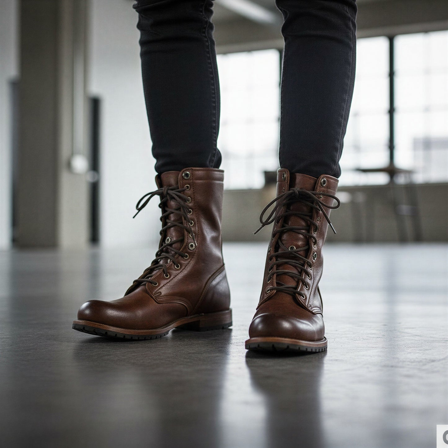 Vintage Læderstøvler | Snøredetaljer | Hverdag & Udendørs