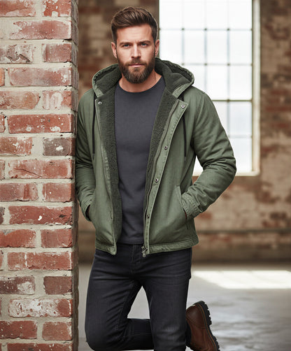 Herre Hættejakke | Varm Fleeceforing | Casual Hverdag