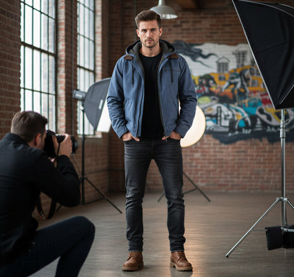 Herre Hættejakke | Varm Fleeceforing | Casual Hverdag