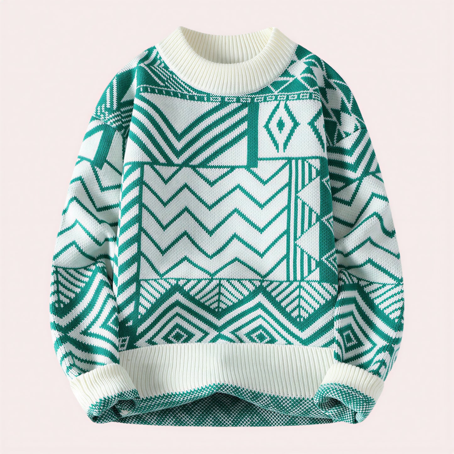Geometrisk Striktrøje | Vinterstil | Mønstret