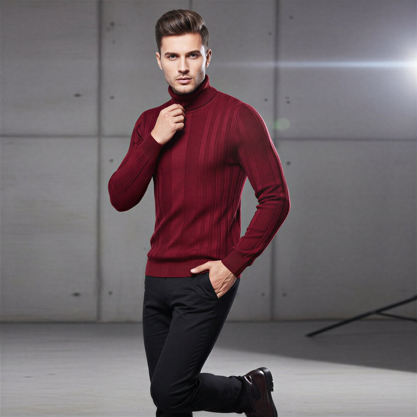 Klassisk Herre Sweater | Ribstrikket Design | Smart Casual