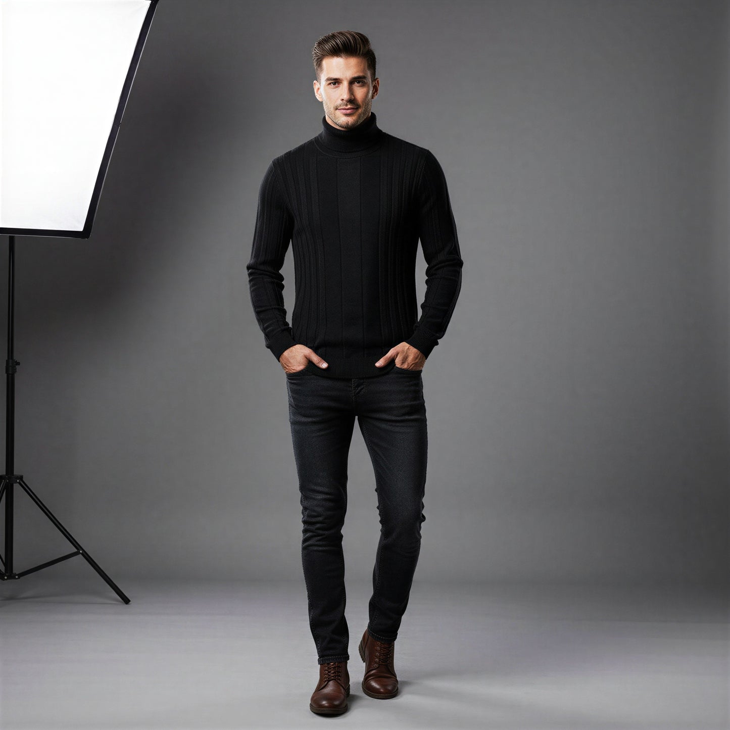 Klassisk Herre Sweater | Ribstrikket Design | Smart Casual