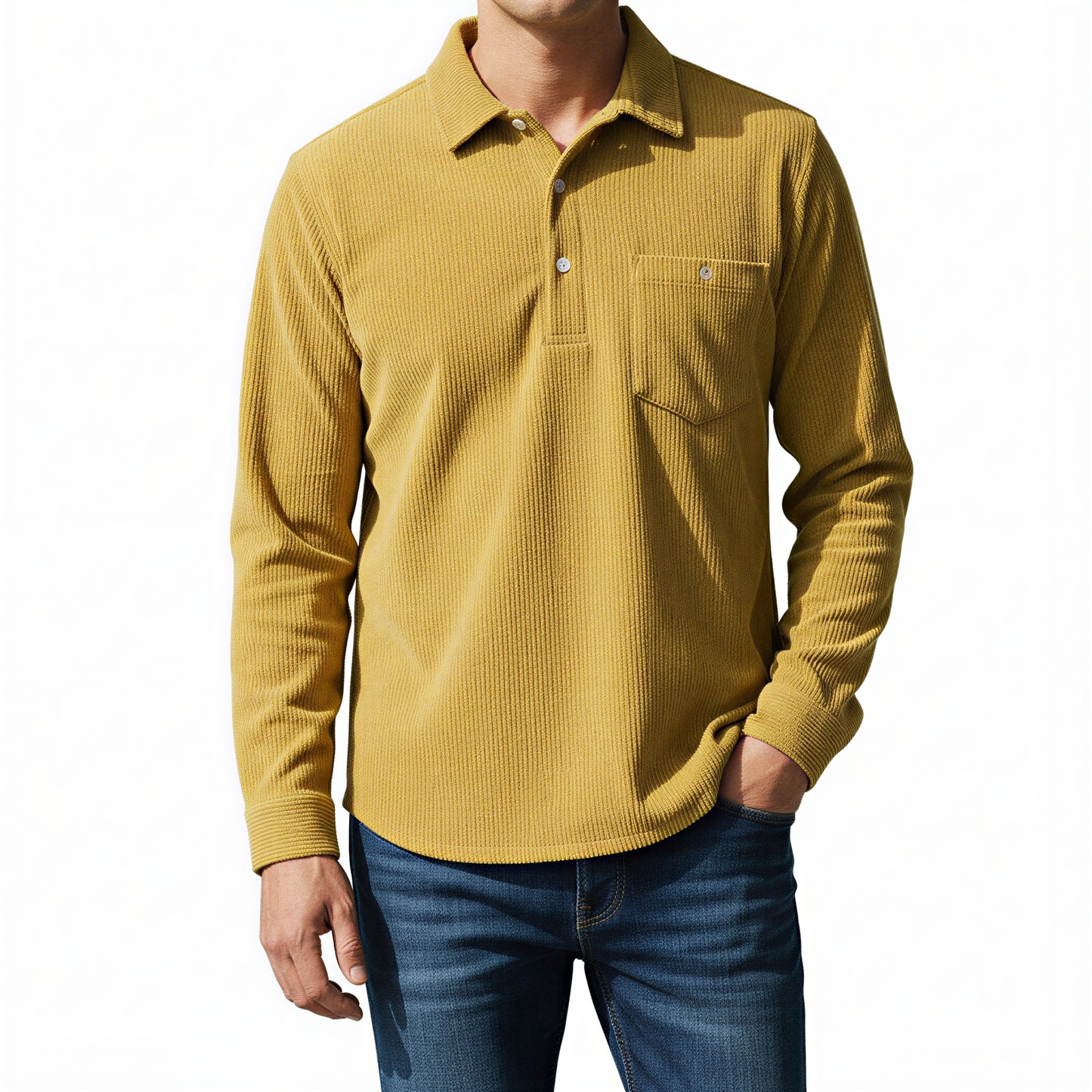 Afslappet Kordfløjlspolo | Klassisk Krave | Efterår/Vinter