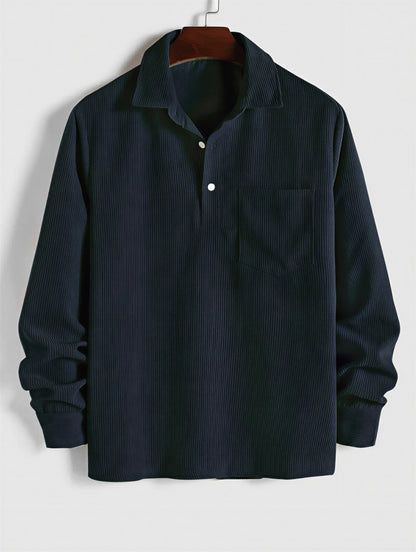 Afslappet Kordfløjlspolo | Klassisk Krave | Efterår/Vinter