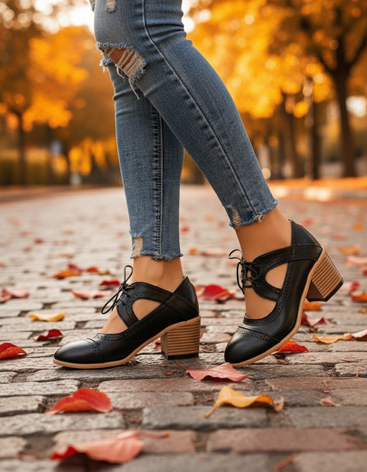 Vintage T-rem Sko | Brogue Detaljer | Hverdag & Fest