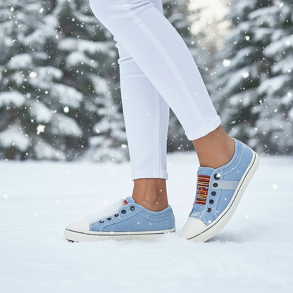 Afslappede Slip-On Sneakers | Stribet Elastik | Hverdag