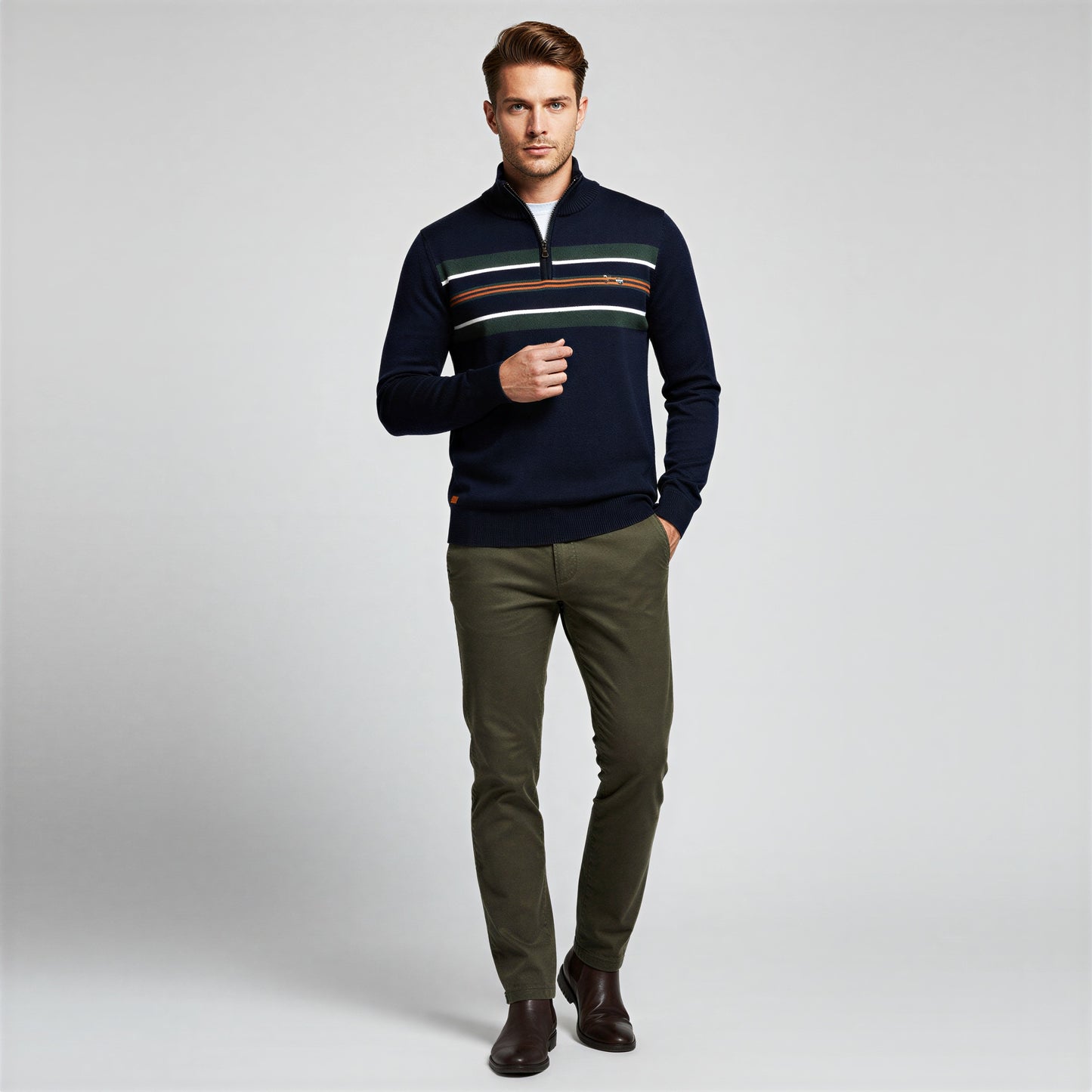 Herre Strikpullover | Sporty Design | Casual Brug