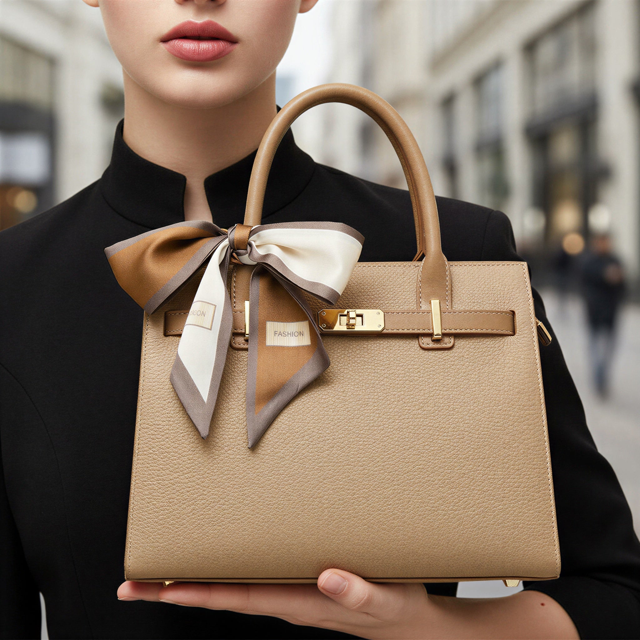 Klassisk Lædertaske | Med Silketørklæde | All Season