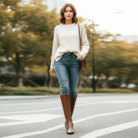 Tidløse Læderstøvler | Blok Hæl | Hverdag & Business Casual