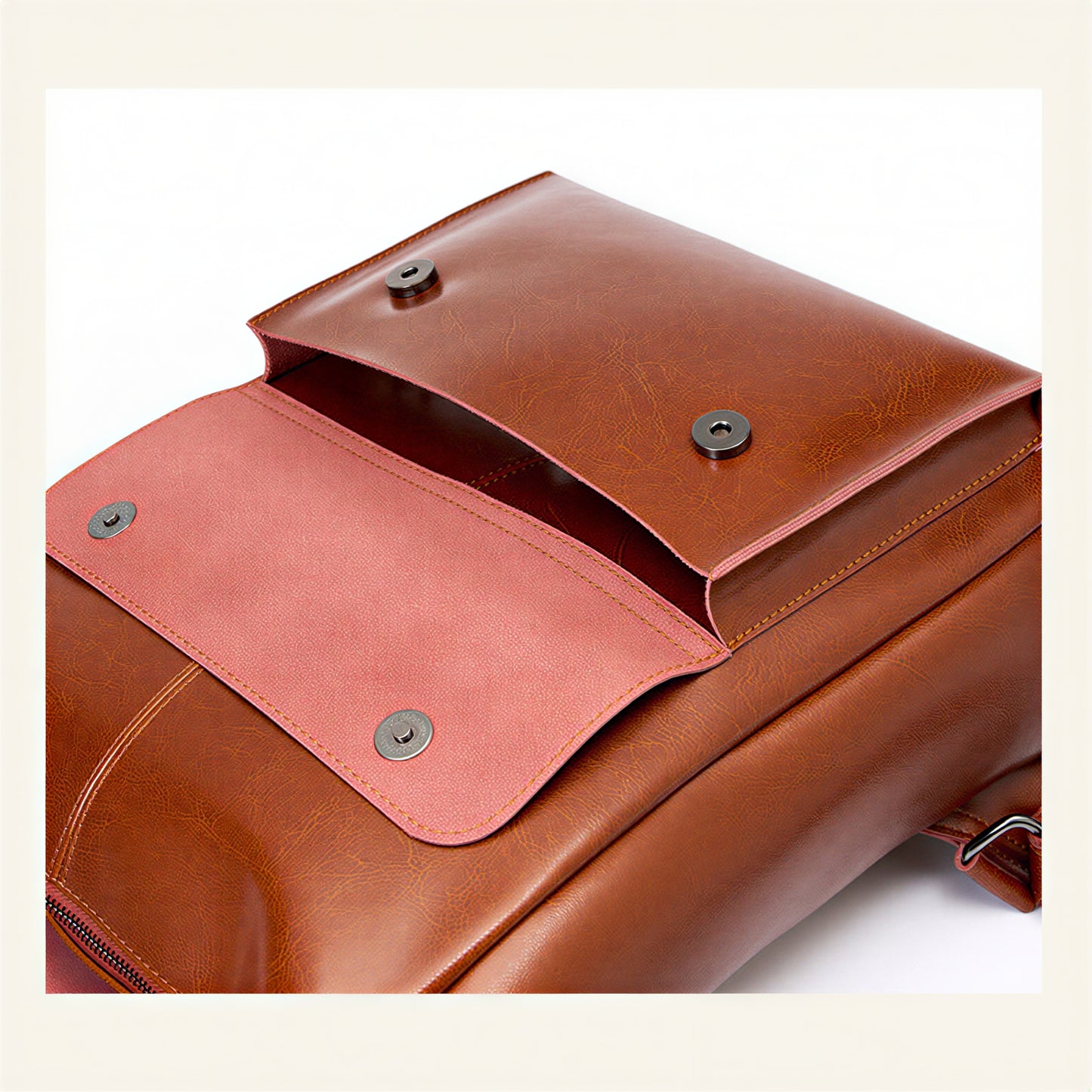 Klassisk Kunstlæder Rygsæk | Justerbare Remme | Hverdag & Rejse