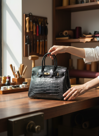 Luksus Tote | Sort Krokodillepræget Læder | Formel & Elegant