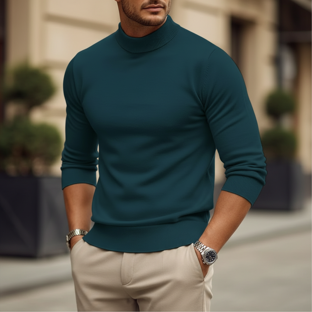 Klassisk Striktrøje | Ribbet Turtleneck | All Season