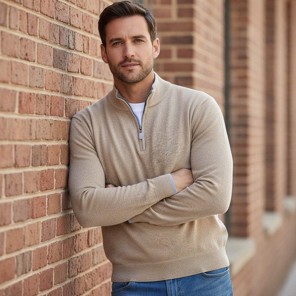 Afslappet Striktrøje | Kvart Lynlås | Helårsbrug