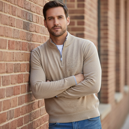 Afslappet Striktrøje | Kvart Lynlås | Helårsbrug