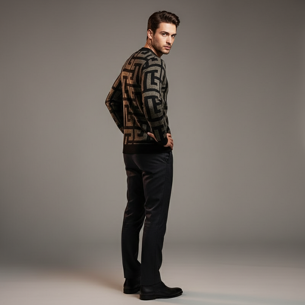 Moderne Striktrøje | Geometrisk Mønster | Casual Wear