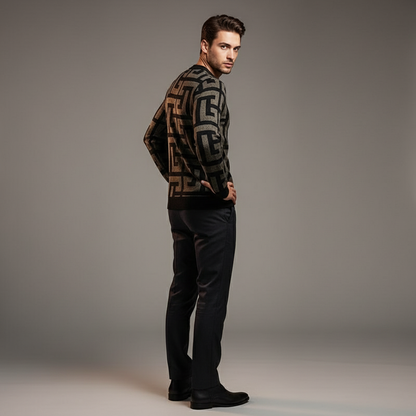 Moderne Striktrøje | Geometrisk Mønster | Casual Wear