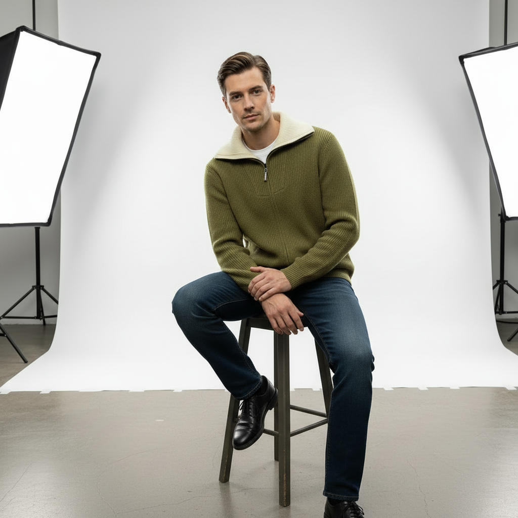 Afslappet Striktrøje | Halv lynlås | Vinterstil