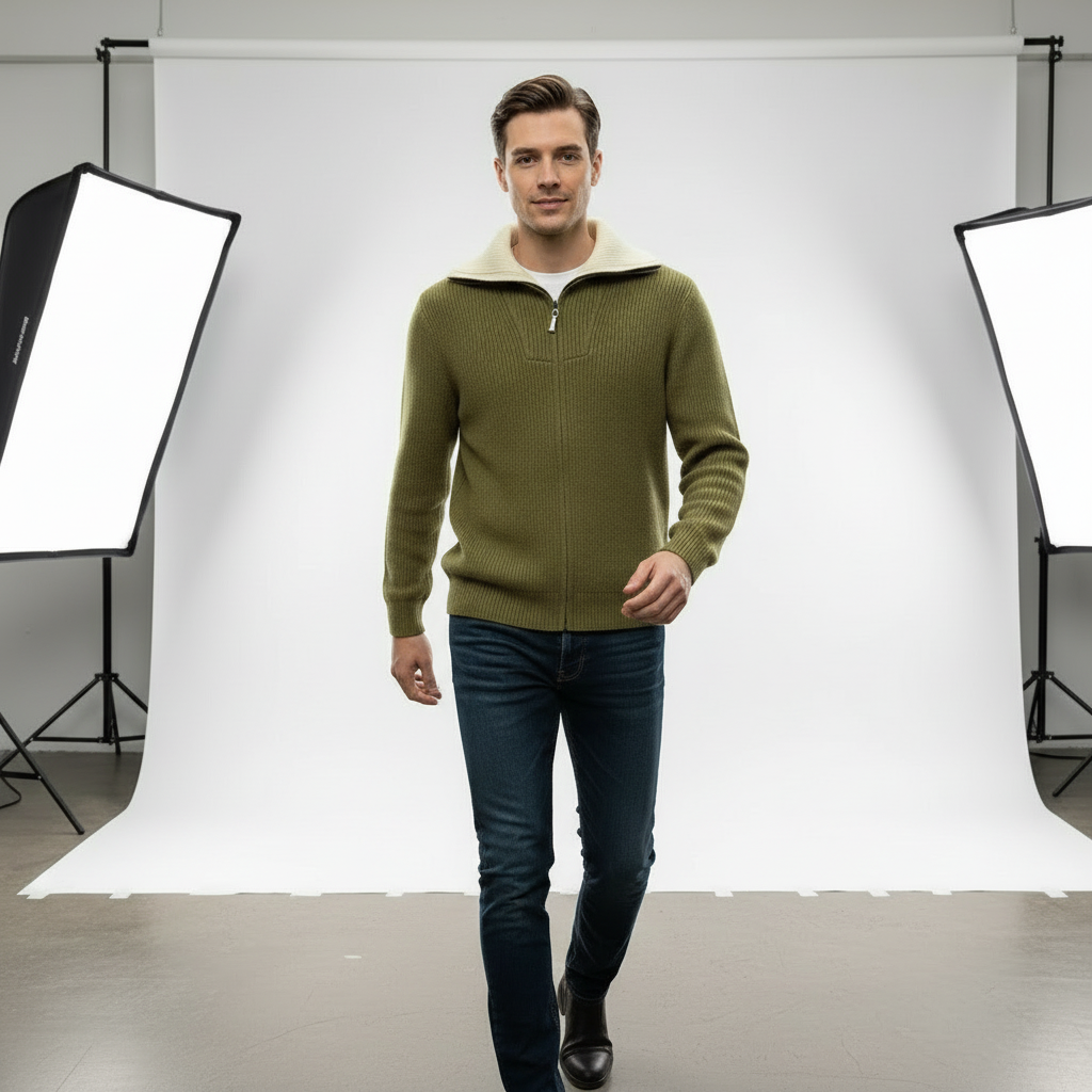 Afslappet Striktrøje | Halv lynlås | Vinterstil