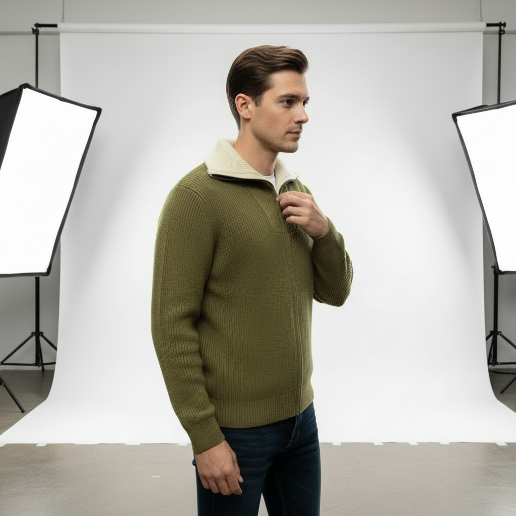 Afslappet Striktrøje | Halv lynlås | Vinterstil