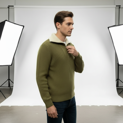 Afslappet Striktrøje | Halv lynlås | Vinterstil