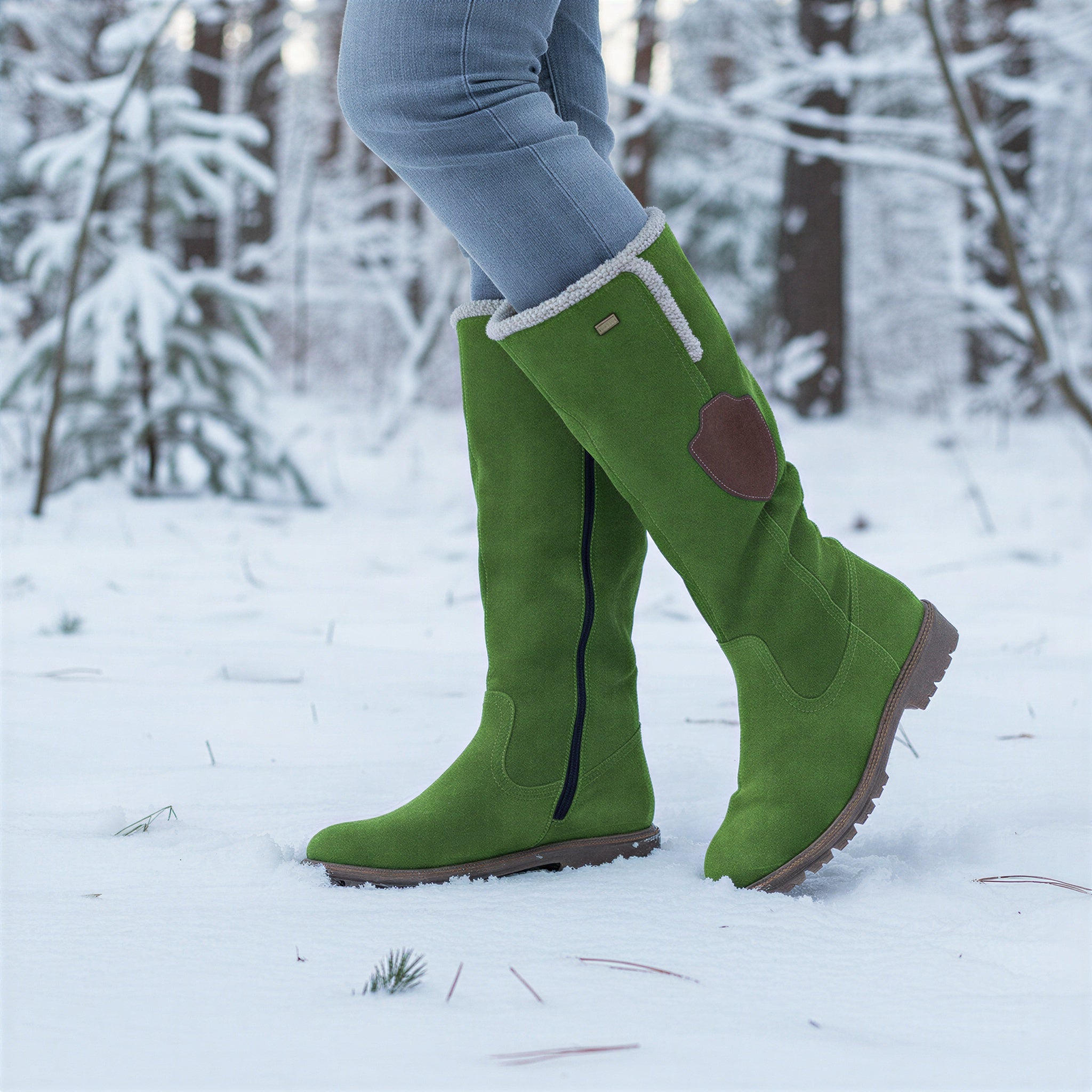 Afslappede Knæhøje Støvler | Varm Ruskind & Pels | Vinterstil