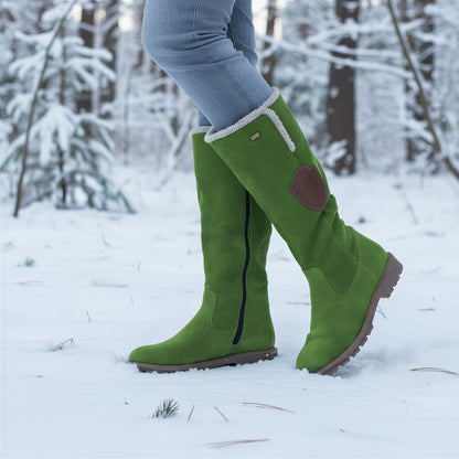Afslappede Knæhøje Støvler | Varm Ruskind & Pels | Vinterstil