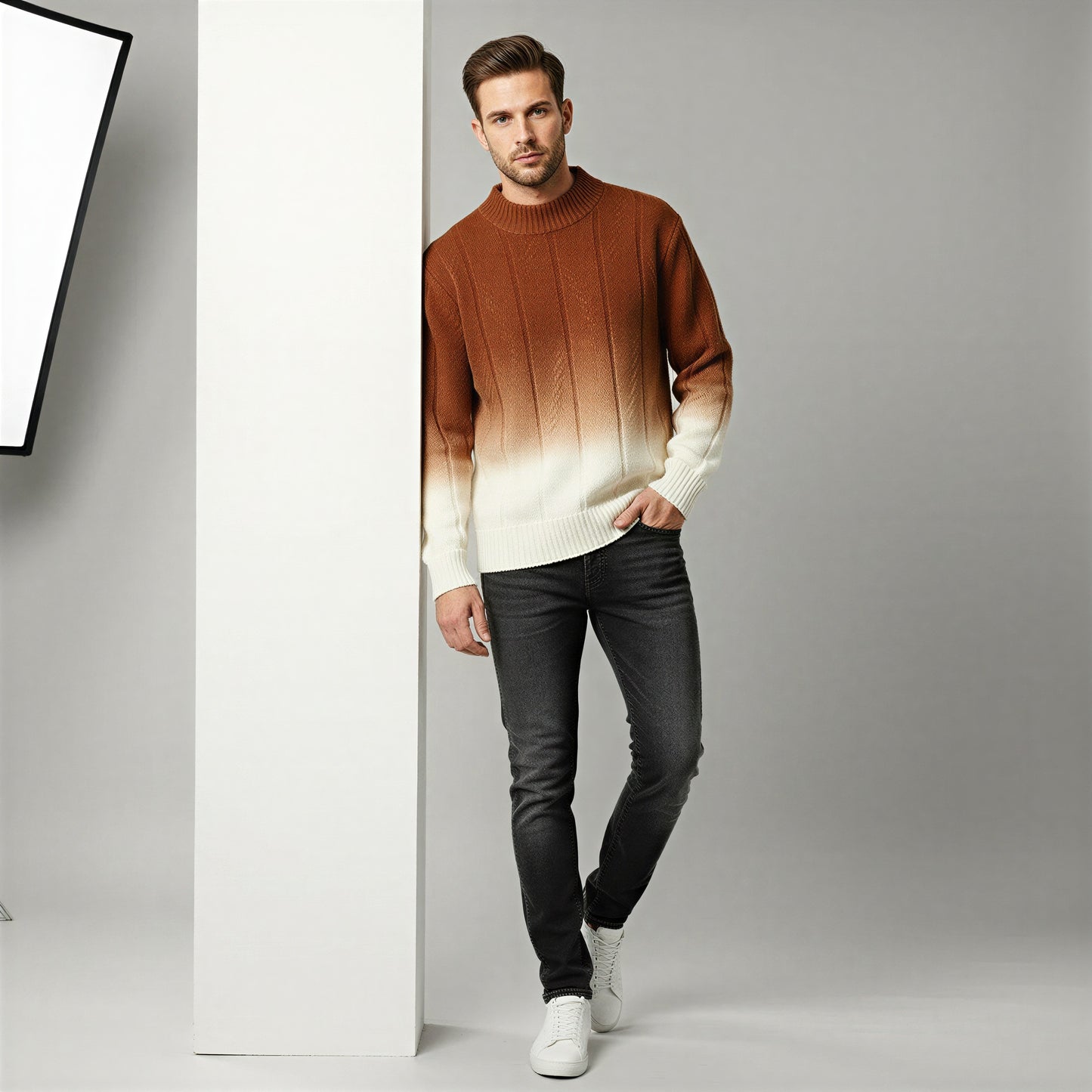 Herre Striktrøje | Ombre Gradient | Vinter Komfort