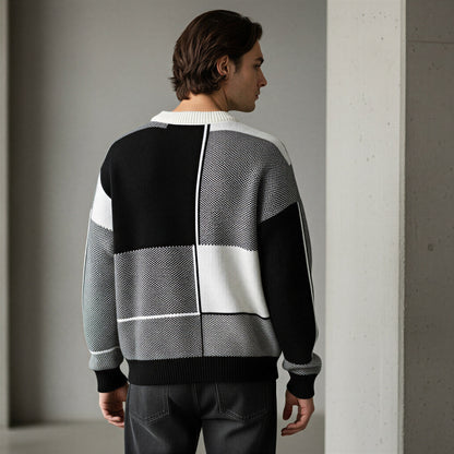 Moderne Striktrøje | Geometrisk Mønster | Casual Hverdag