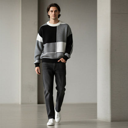 Moderne Striktrøje | Geometrisk Mønster | Casual Hverdag