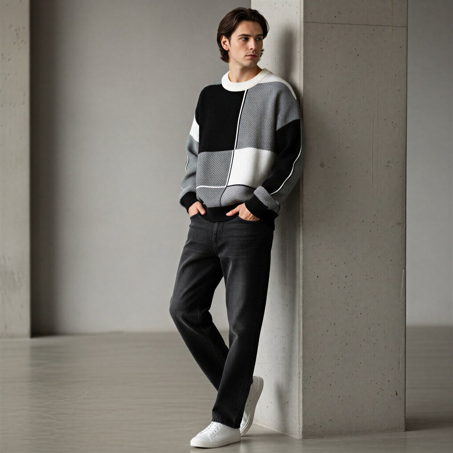 Moderne Striktrøje | Geometrisk Mønster | Casual Hverdag