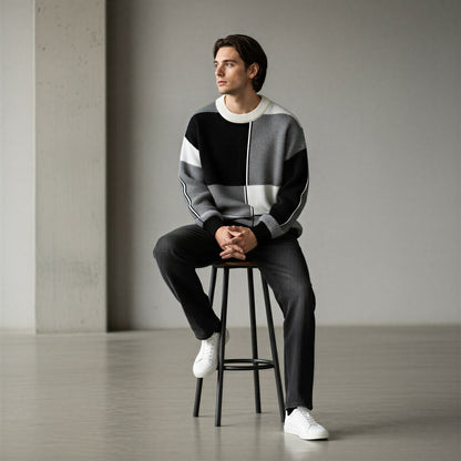 Moderne Striktrøje | Geometrisk Mønster | Casual Hverdag