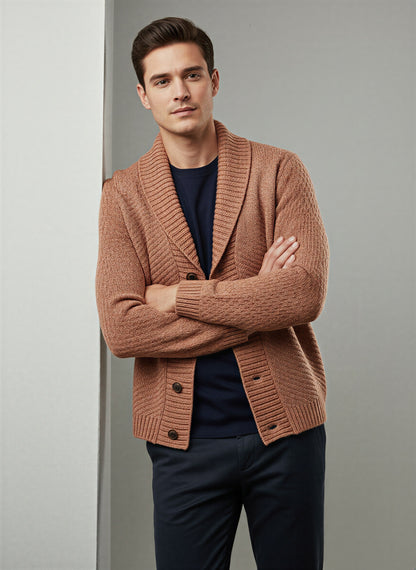 Moderne Strik Cardigan | Herringbone Mønster | Vinter