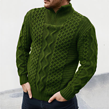 Klassisk Striktrøje | Kabelstrik med Mock Neck | Vinter