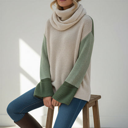 Chic Striktrøje | Kontrastærmer | Afslappet Hverdag