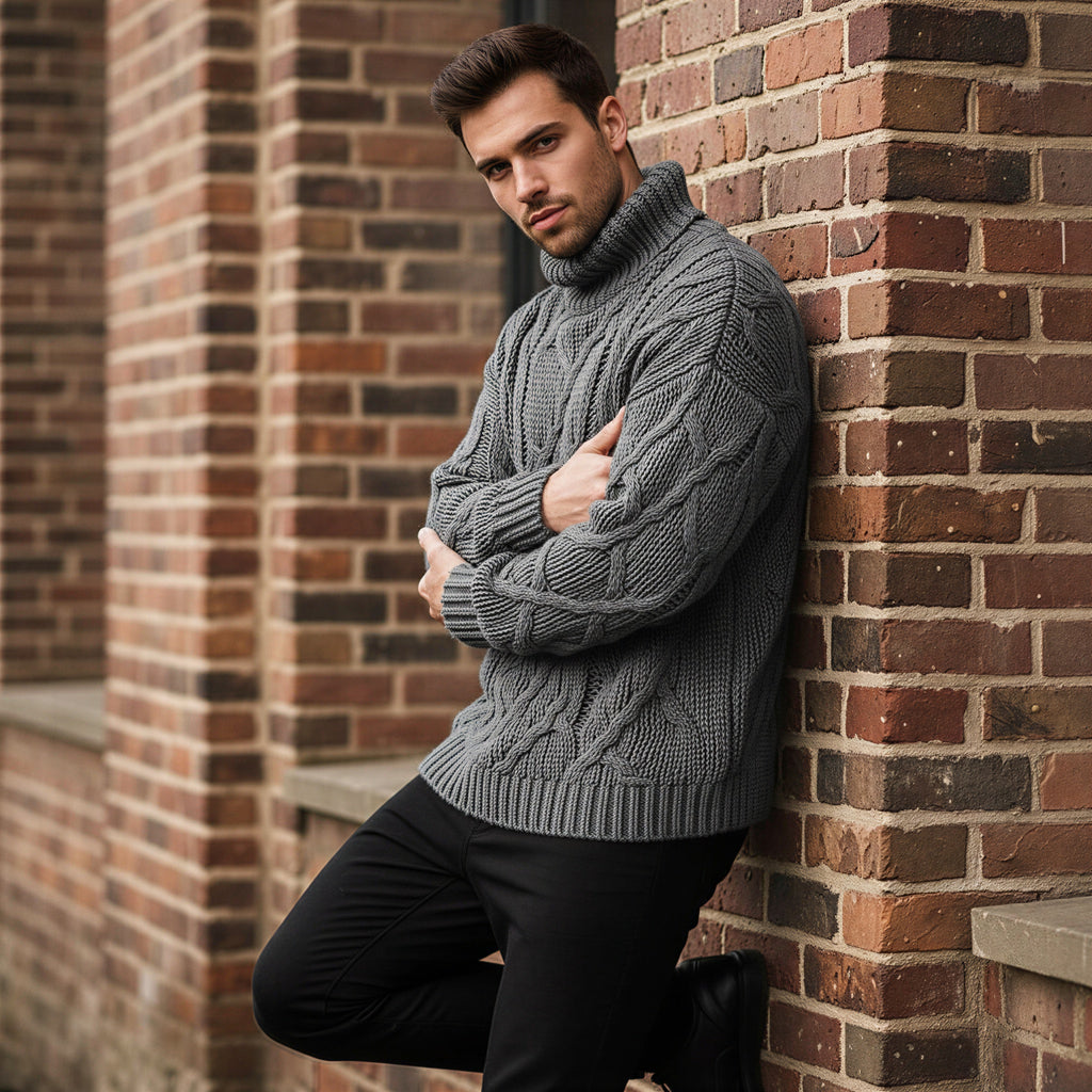 Afslappet Striktrøje | Groft Kabelmønster | Vinter