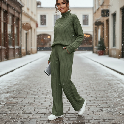 Afslappet Strik Sæt | Ribbet Tekstur | Hverdagskomfort