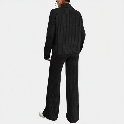 Afslappet Strik Sæt | Ribbet Tekstur | Hverdagskomfort