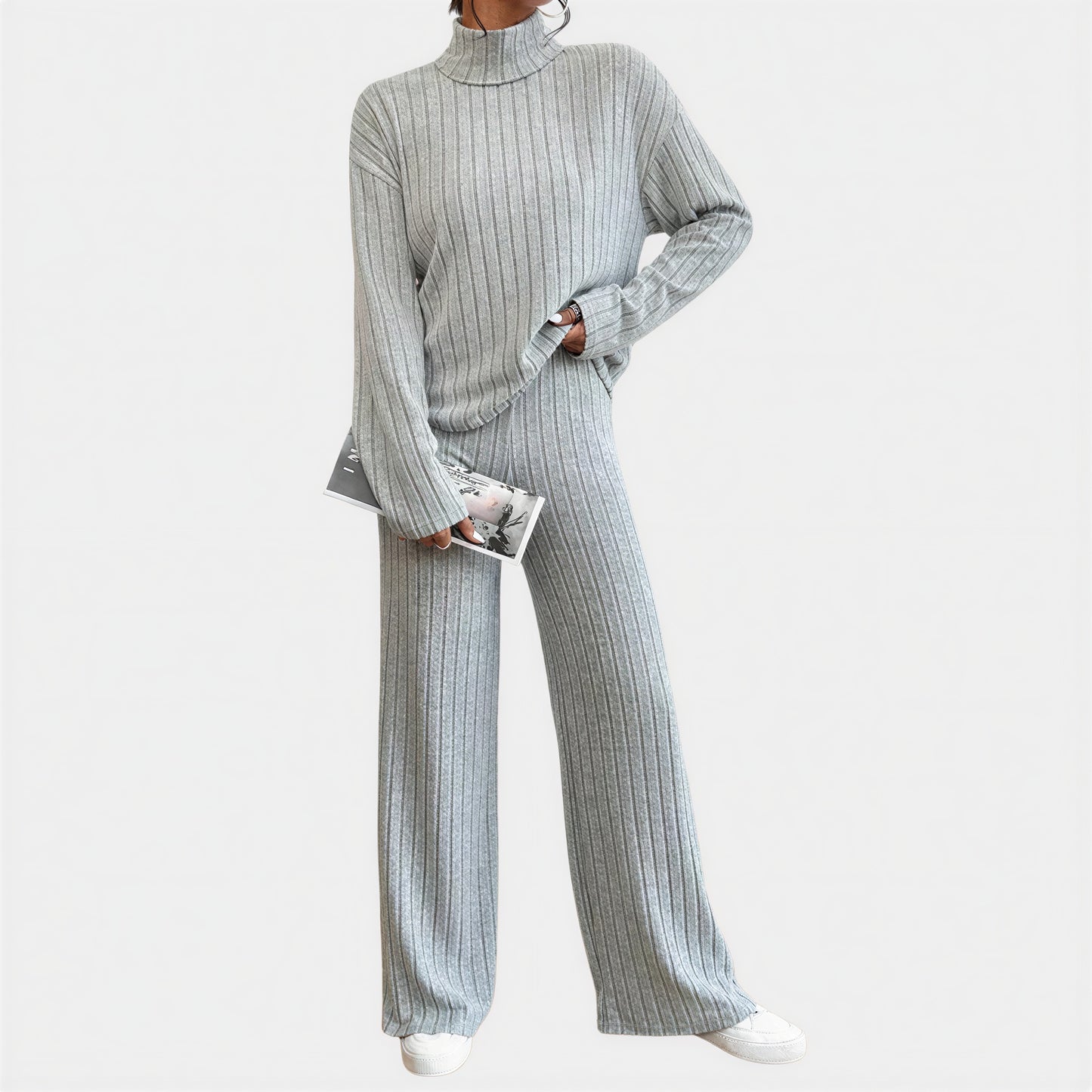 Afslappet Strik Sæt | Ribbet Tekstur | Hverdagskomfort