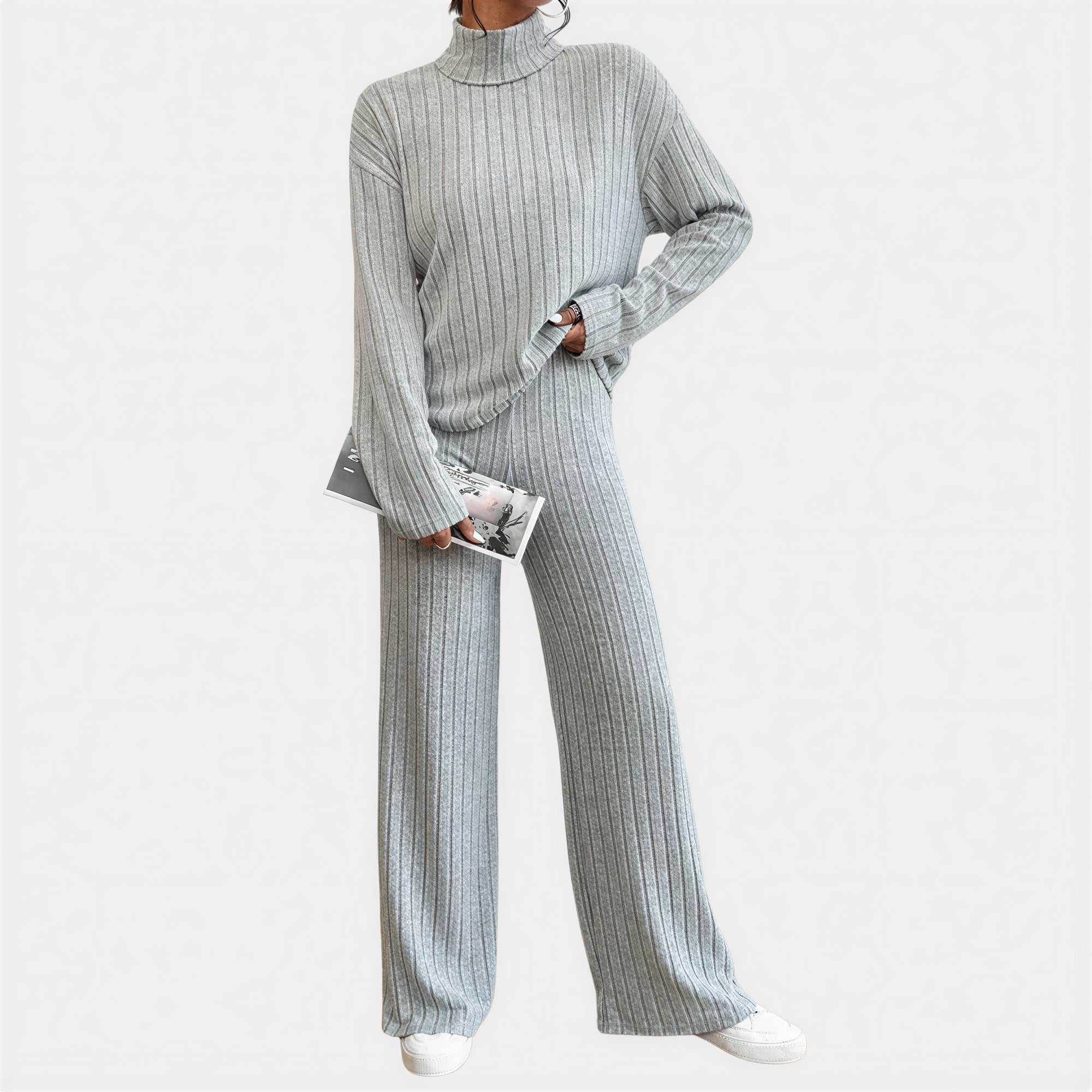 Afslappet Strik Sæt | Ribbet Tekstur | Hverdagskomfort