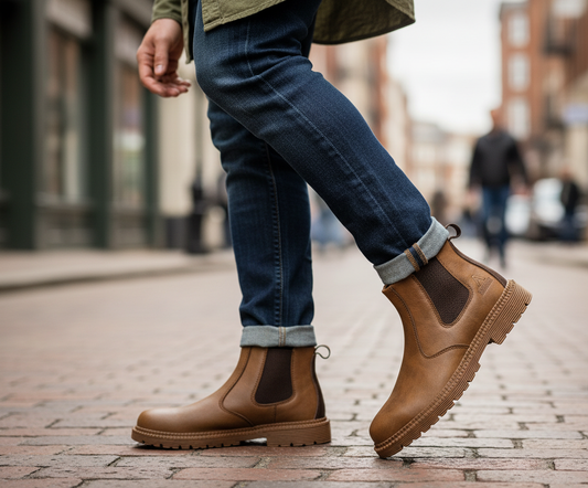 Moderne Læder Chelsea-støvler | Robust Platform | Hverdag